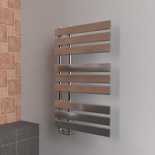 Image of Lux Heat Chrome Open-Flat Designer Towel Radiator 800mm (H) x 500mm (W)