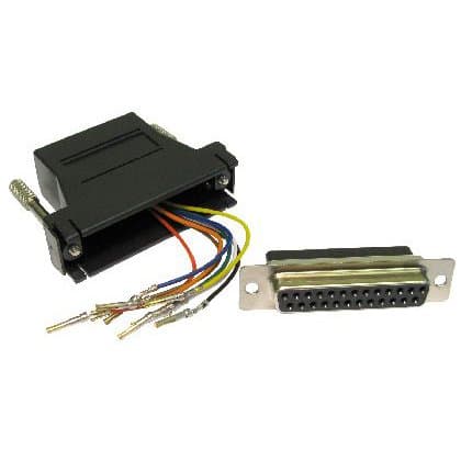 Image of Cable-Core 25 way female DB25 to RJ45 8 pin socket modular adapter