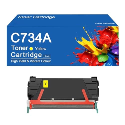 Image of C734A Toner Cartridges Replacement C734A1KG C734A1CG C734A1MG C734A1YG work for Lexmark C736 C736dn C736dtn C736n X736 X736de X738 Printer,C734A-Yellow