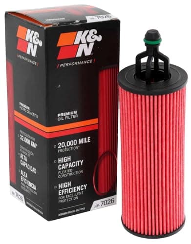 Image of K&N Oil filter - High Performance-Series compatible with Chrysler, Dodge, Jeep, VW (HP-7026), Red
