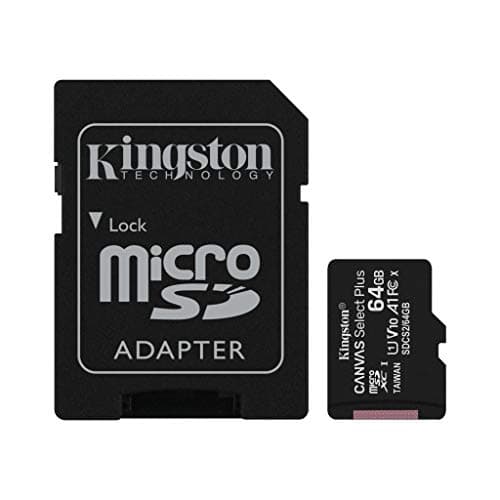 Image of Kingston 64GB Canvas Select UHS-I U1 80MB/s microSDXC Memory Card with Adapter