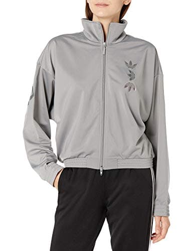 Image of adidas Originals Women's Large Logo Track Top Solid Gray/True Pink Small