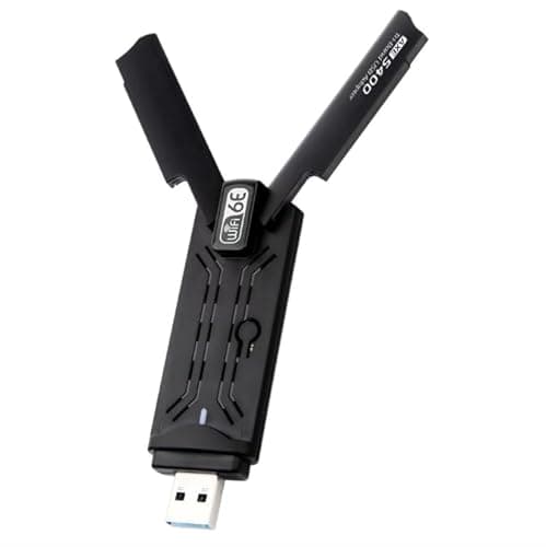 Image of USB WiFi Adapter for PC Desktop Laptop, 5400Mbps USB 3.0 WiFi Dongle Wireless WiFi 6 Adapter, Tri-Band 6G/5G/2.4G High Gain Double Antenna, WPA3, MU-MIMO, OFDMA, Low-Latency Gaming for Windows 11/10