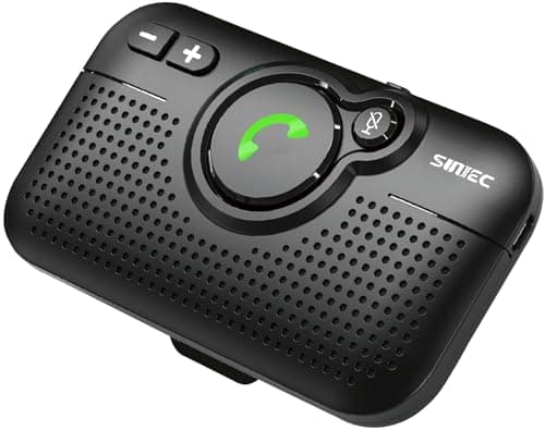 Image of Hands Free Car Phone Kit Bluetooth, SUNITEC Bluetooth Speaker for Car, AUTO Power ON, Support Siri Voice Assistant, 3W Speaker Handsfree Calling Kit with Visor Clip