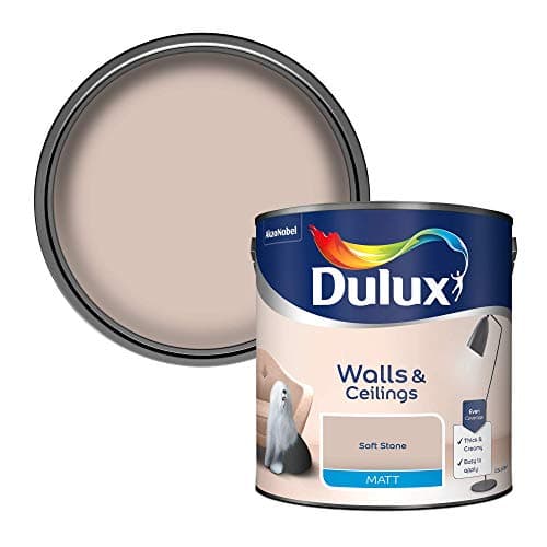 Image of Dulux Matt Emulsion Paint For Walls And Ceilings - Soft Stone 2.5 Litres