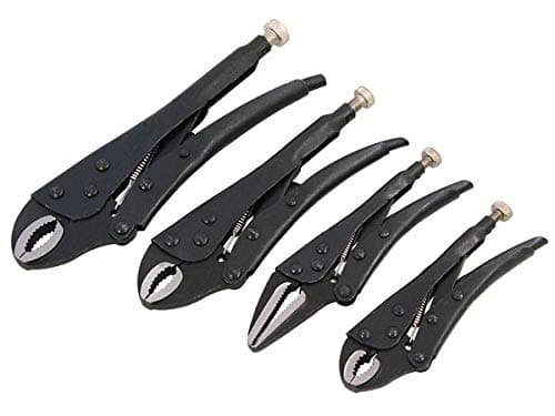Image of Neilsen CT0980 4pc Locking Plier Grip Wrench Set - Curved Jaw 140, 185, 215mm | Long Nose Plier160mm | Ideal for Gripping, Clamping, Holding and Turning Components During Repair and Maintenance Work
