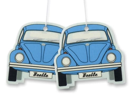 Image of BRISA VW Collection - Volkswagen Scented Car Air Freshener Fragrance Deodorizer for Car/Auto or Home with Volkswagen Beetle/Bug Front Design (Fresh/Blue/2-pc Set)