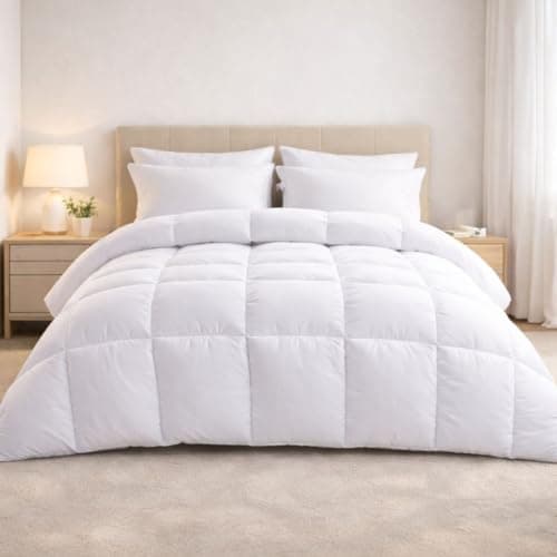 Image of Anti Allergy King Size Duvet 10.5 Tog - All Season Fluffy Quilt Luxury Hotel Quality Hollowfibre Ultra Soft Skin Friendly Warm Cosy Quilt Machine Washable