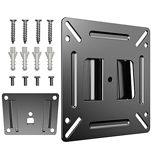 Image of JXMTSPW Monitor Wall Mount Most 14-24“ TVs Computer Universal Low Profile RV TV Wall Mount VESA Up to 100x100mm Max Weight 30lbs Fits 15 19 20 22 23 Inch Camper Small Monitor Mount Bracket
