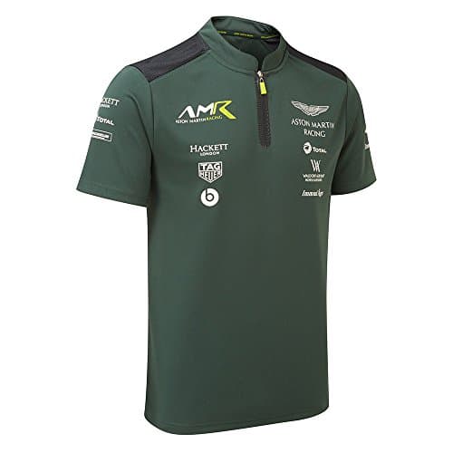 Image of Aston Martin Racing Mens Green Polo Shirt Le Mans