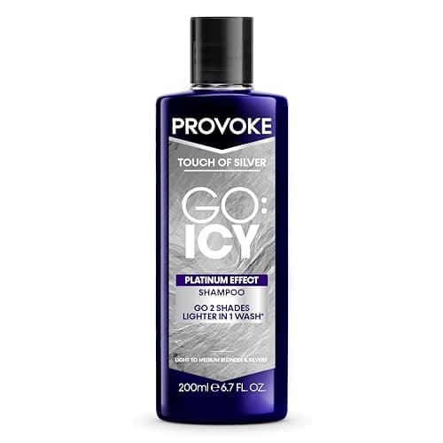 Image of PROVOKE Touch of Silver Go Icy Shampoo 200ml, Icy Platinum Look in Just 1 Wash, Triple Toning Technology to Cool Down Brassy Tones, Enriched with Keratin