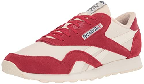 Image of Reebok Men's Cl Lthr Gymnastics Shoes, Flash Red Chalk Classic White, 10.5 UK