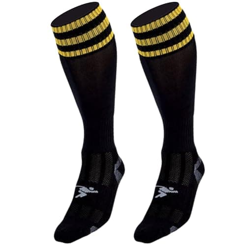 Image of PT 3 Stripe Pro Football Socks Boys Black/Gold