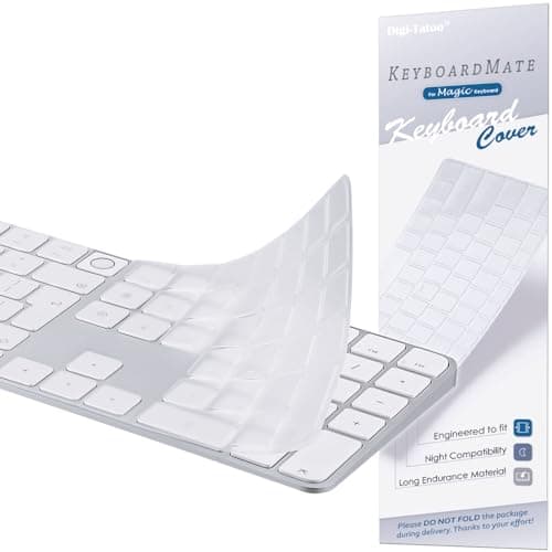 Image of Keyboard Cover for 2024 M4 iMac Magic Keyboard (Europe Layout, 7 Shape Enter Key) Model A3119, Touch ID, with Numeric Key - Ultra Thin, Protective and Clear Keyboard Cover Protector Skin