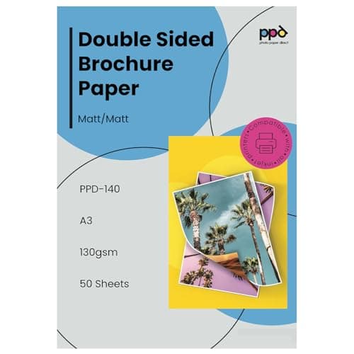 Image of PPD 50 Sheets A3 Inkjet Brochure Paper Double-Sided Matt (130g) Ultra Smooth PPD-140
