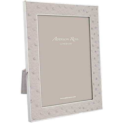 Image of Addison Ross Photo Frame 5x7cm - Portrait or Landscape Display - Ideal Picture Frames for Gifting - Gift for Weddings, Birthday, Anniversary - Modern Design - Faux Ostrich Mist Silver - 24mm