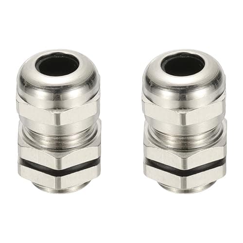 Image of PATIKIL Waterproof Electrical Cable Glands, M12 2 Pcs 3-6.5mm Nickel-Plated Brass Cord Grip Electric Wire Connector Wire Protector for Outdoor Cable Box Enclosure Junction Box