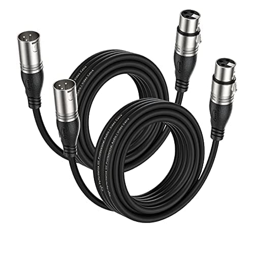 Image of EBXYA XLR Cable 5M 2-Pack - Premium 3-Pin Balanced Male to Female Microphone DMX Patch Cords