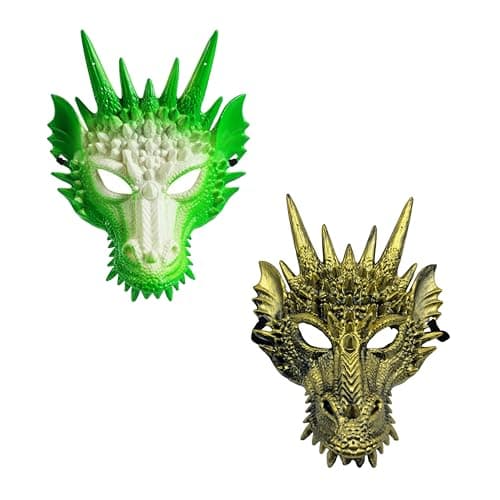 Image of Komonee 2 x Dragon Mask Halloween Adult Drake Lizard Costume Party Game Unisex Fancy Dress Up GOT Outfit Dungeons Thrones
