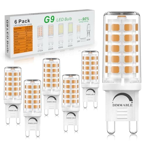 Image of BAOMING G9 LED Bulbs Warm White 3W 420LM Dimmable Equivalent to 40W Halogen 2700K No Flicker Energy Saving G9 LED Light Bulbs for Decoration Chandelier, Home, Office Lighting, 6-Pack