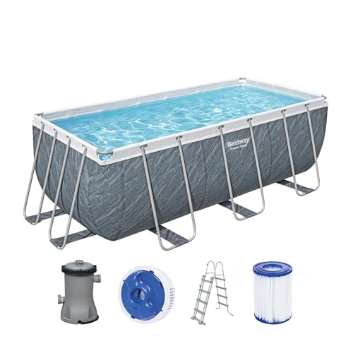 Image of Bestway | Power Steel Above Ground Pool Set, Family Outdoor Swimming Pool, 13ft