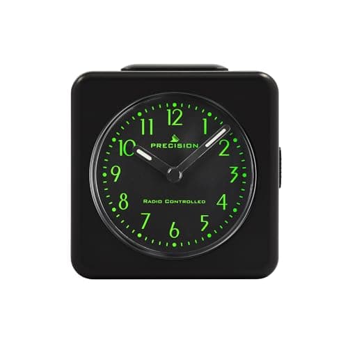Image of Precision Radio Controlled Black Fully automatic alarm clock, automatic time change in spring and autumn, crescendo beep alarm, snooze, backlight function Clock AP060