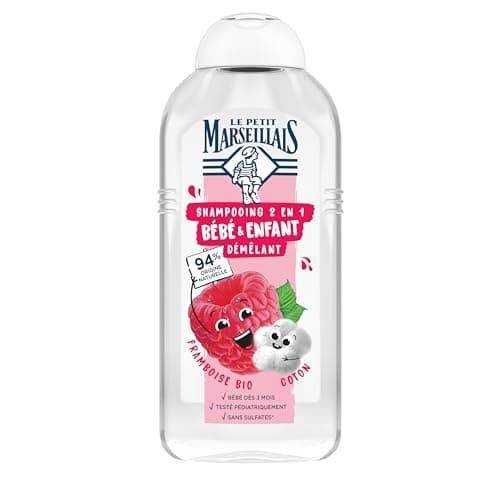 Image of Le Pe Marseillais | 2-in-1 Detangling Shampoo for Babies & Children, Raspberry, Organic & Cotton (300 ml)