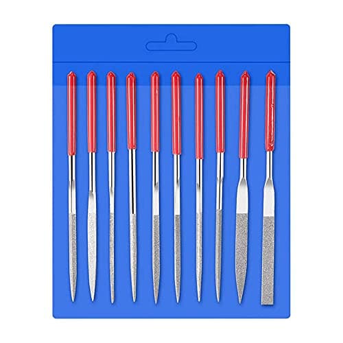 Image of Bestgle 10PCS Diamond Needle File Set, Mini Jewelry Needle Files for Jewelers, Glass, Wood Carving & Craft Work, 3 x 140mm