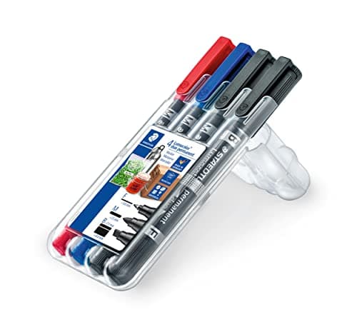 Image of Staedtler Lumocolor duo permanent 348 double marker set Home Edition for many household labels, waterproof, made in Germany, 348 SWP4, colourful