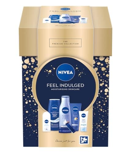 Image of NIVEA Feel Indulged Moisturising Skincare Gift Set, Women's Gift Set Includes Shower Cream, Hand Cream, Body Lotion, Day Cream, Night Cream, Anti-Perspirant