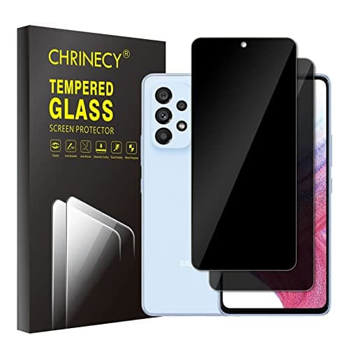 Image of CHRINECY 2 Pack Privacy Screen Protector for Samsung Galaxy A51/A52/A53, Double Protection Tempered Glass Film, 9H Hardness, Anti-Scratch, Easy Installation, Anti Spy Anti Peeping