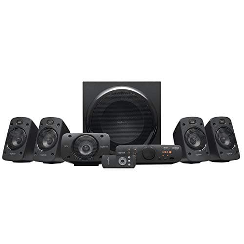 Image of Logitech Z906 5.1 Surround Sound Speaker System, THX, Dolby & DTS Certified, 1000 Watts Peak Power, Multi -Device, Multiple Audio Inputs, UK Plug, PC/PS4/Xbox/Music Player/TV/Smartphone/Tablet