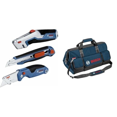 Image of Bosch Professional Three-Part Knife Set + toolbag, Size L