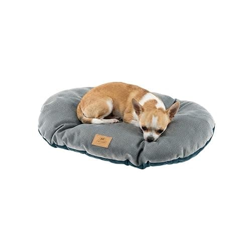Image of Ferplast Cat And Dog Cushion Stuart 45/2, Double-Sided, Tweed And Soft Velvet, Washable, Blue, XS