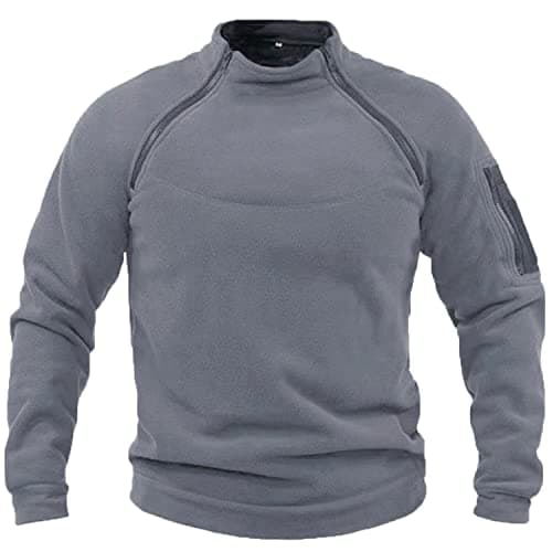 Image of GOLDP Tactical Combat Fleece Pullover Jacket Men Military Athletic Sport Jumper Tops Army Windproof Sweaters (S,Light grey)