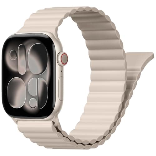 Image of Magnetic Silicone Straps for Apple Watch Strap 40mm 38mm 41mm 42mm 44mm 45mm 46mm iWatch Strap for Women Men,Waterproof Sport Band for Apple Watch Series 11 10 9 8 7 6 5 4 3 SE 3/2nd Ultra/3/2 49mm