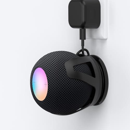 Image of HomeMount Wall Mount Compatible with HomePod Mini - Self Adhesive or Drilling, Perfect Cord Management, Space-Saving Holder and Stand for HomePod Mini
