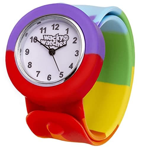Image of Multicolour Wacky Watch Slap On Strap Fast Fit Kids Childrens Silicone Soft Feel Band Unisex Instant Fit Any Size for Boys and Girls Learn to Tell The Time