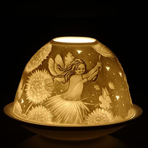 Image of Nordic Light Shade | Fairy and Flower Tealight Holder Plate | Lace Gift Idea | Candle Accessories, White Patterned, One Size