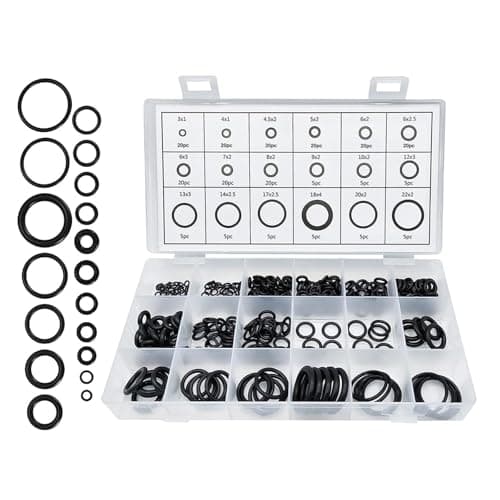 Image of FuncHardwa 225 PCS O Rings Rubber Assorted Seal Kit, Nitrile Rubber O Rings Set with 18 Universal Sizes, O Rings Gasket Kit for Plumbing and Automotive Quick Repairs