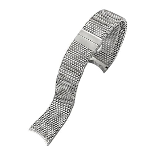 Image of JVEIWAD 20mm Stainless Steel Bracelets Watchband Compatible With Breitling TOP TIME B01 Silver Milanese Woven Metal Watch Strap