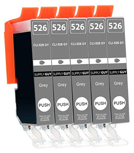 Image of Supply Guy 5 Ink Cartridges with Chip and Level Indicator compatible with Canon CLI-526 Grey with Chip and Level Indicator for Pixma MG6100 MG6150 MG6200 MG6250 MG8100 MG8150 MG8200 MG8240 MG8250