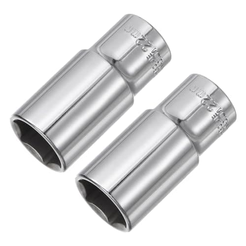 Image of sourcing map 2 Pcs 3/8 Inch Drive 22mm 6-Point Deep Socket, Metric, Steel with Chrome Plated