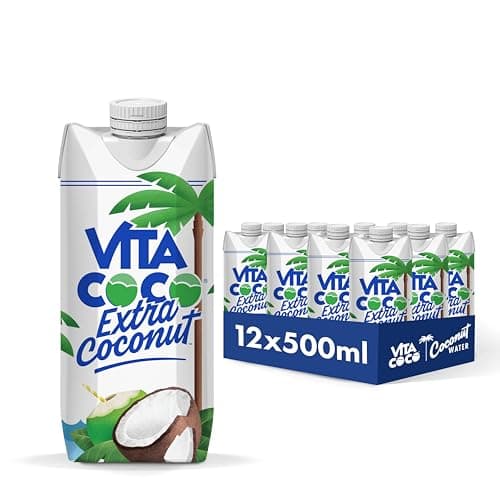 Image of Vita Coco - Pressed Coconut Water (500ml x 12) - Naturally Hydrating - Coconut Taste - Packed with Electrolytes - Gluten Free - Full of Vitamin C & Potassium - Impossible to Hate