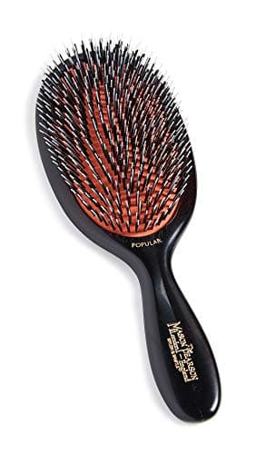 Image of Mason Pearson Popular Mixture Bristle/nylon Mix Hair Brush-ruby Handle