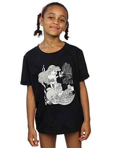 Image of Disney Princess Girls The Little Mermaid T-Shirt 9-11 Years Black
