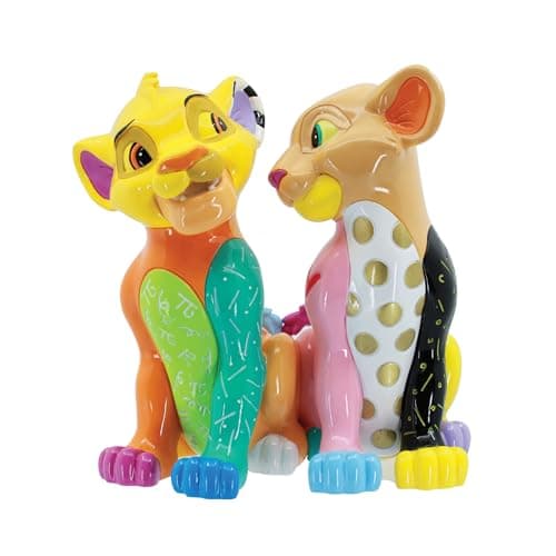 Image of Enesco Disney Britto The Lion King Simba and Nala Heart Tails Figurine, 6 Inch, Multicolor