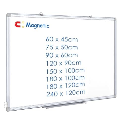 Image of maxtek Whiteboard 90 x 60 cm, Magnetic White Board for Wall, Aluminium Frame WhiteBoard with Pen Tray, Dry Erase Board for Home Office School