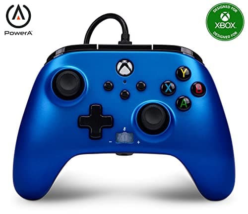 Image of PowerA Enhanced Wired Controller for Xbox Series X|S - Sapphire Fade, gamepad, wired video game controller, gaming controller, works with Xbox One