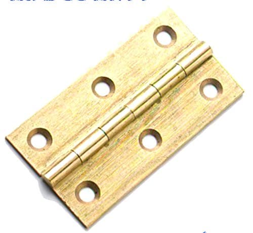 Image of 2 PACK 2" 50mm SOLID BRASS DRAWN BUTT HINGES SC + SCREWS